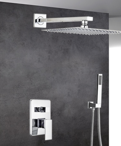 VoordeelPaleis® Doucheset Lugano Premium handdouche mengkraan regendouche vierkant 25 cm. Chroom inbouw 2 weg