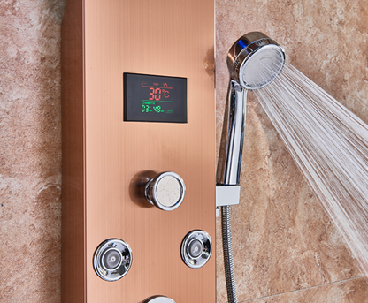 Douchepaneel Opbouwdouche VoordeelPaleis® Spine LCD Koper brushed