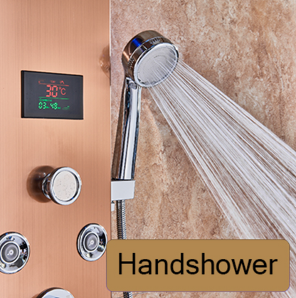 Douchepaneel Opbouwdouche VoordeelPaleis® Spine LCD Koper brushed