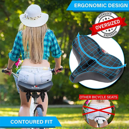 Brede Ergonomische Fietszadel – Comfortabel Zadel met Schokdemping voor Stads- en Mountainbikes