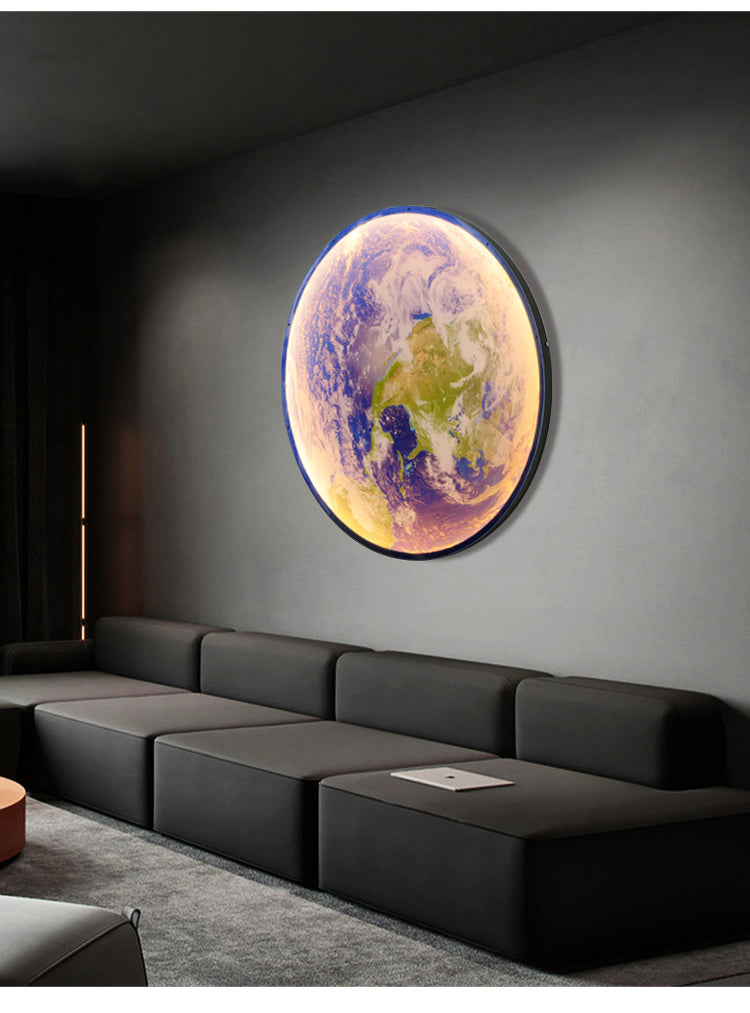 3D LED Plafondlamp Maan en Aarde - Dimbare Sfeerverlichting