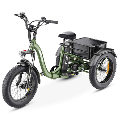 Hidoes ET1 Elektrische Opvouwbare Driewieler – 48V 250W – Tot 95 km Bereik – 7 Versnellingen – 20x4.0 Off-road Banden – Shimano – LCD Display – Max. 150 kg