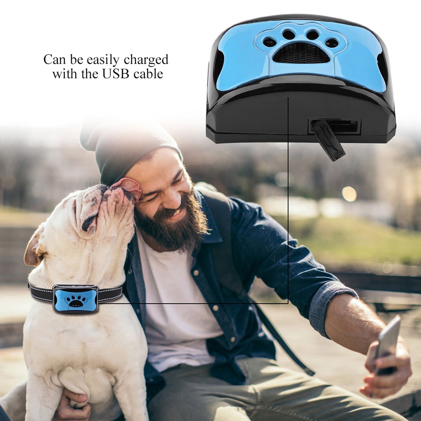 Pijnloze Anti-Blaf Halsband – Trillingen & Ultrasoon voor Honden
