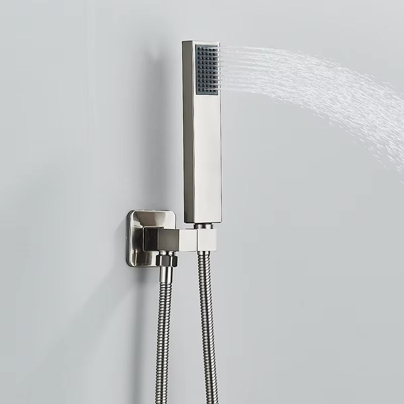 Doucheset Bolivia Premium 30 cm. regendouche vierkant 3-weg RVS geborsteld