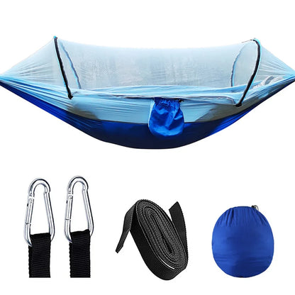 BuitenRelax Hangmat met Muggennet en Snelsluiting – 200 kg draagkracht