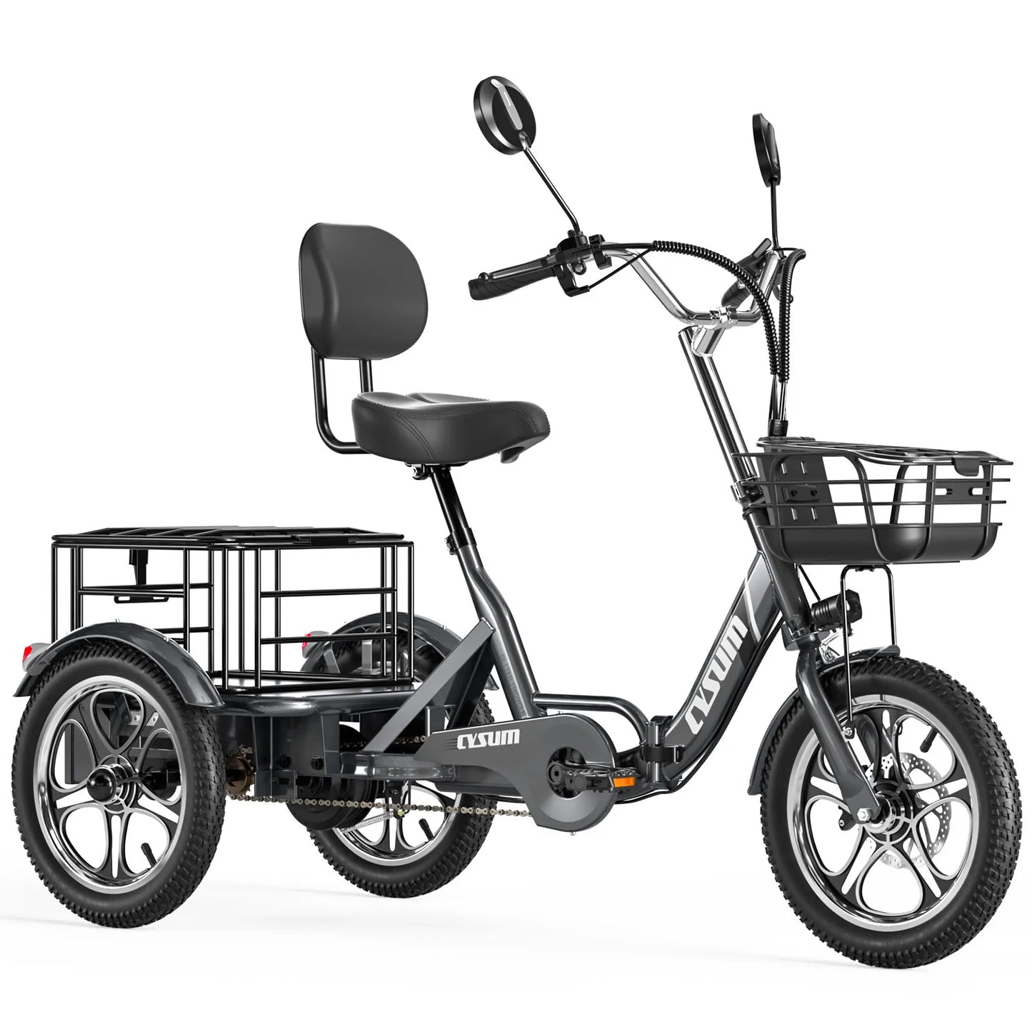 Cysum - Elektrische Driewieler – 48V 22Ah – Ideaal voor Boodschappen, Leveringen en Goederenvervoer