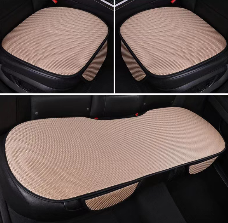 BreezeComfort Autohoes Set – Ademend IJszijde Autostoelkussen met Massage-effect