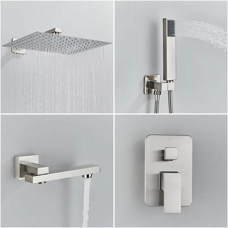 Doucheset Bolivia Premium 30 cm. regendouche vierkant 3-weg RVS geborsteld