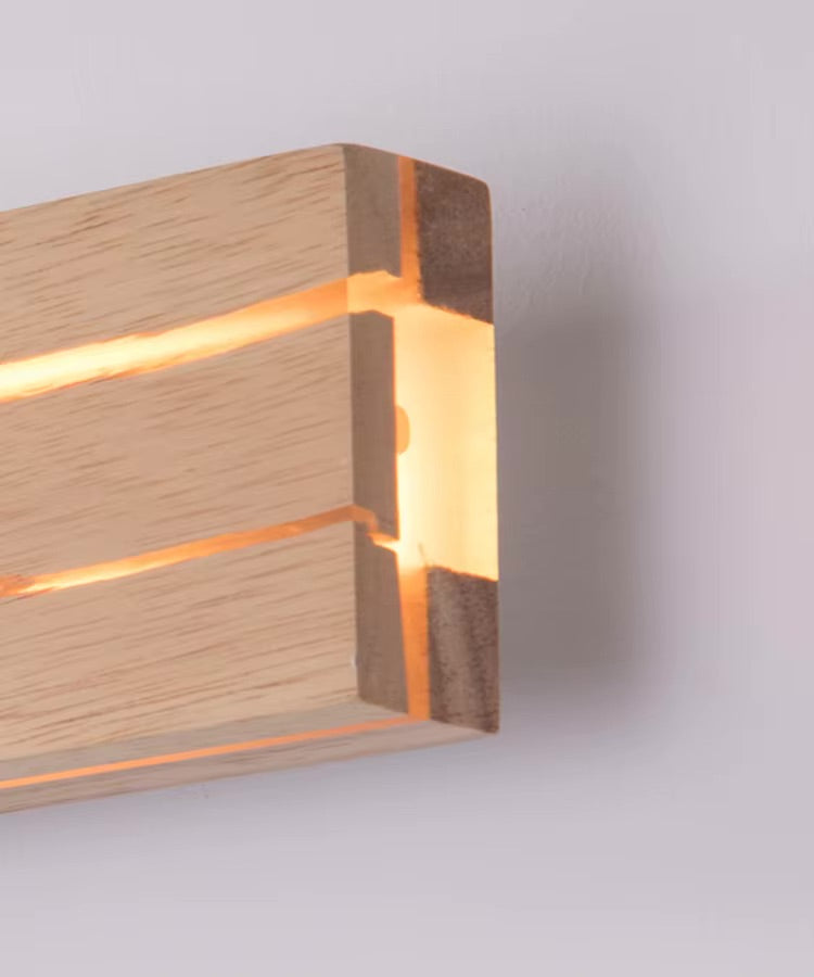 VoordeelPaleis NordicLux Wandlamp Spiegellamp Hout warm licht 50 cm.