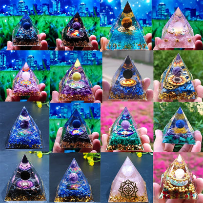 Orgoniet Piramide met Amethist Pendel – Energie, Bescherming en Decoratie
