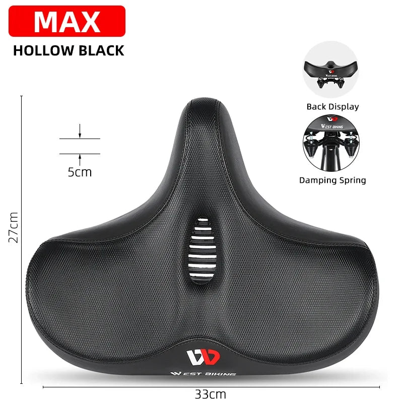 Brede Ergonomische Fietszadel – Comfortabel Zadel met Schokdemping voor Stads- en Mountainbikes