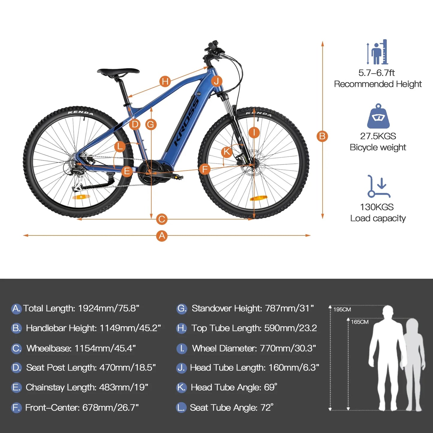 Elektrische Mountainbike 29" – 250W Middenmotor | 43.2V 10.4Ah Ingebouwde Batterij | Full Suspension | LCD Display