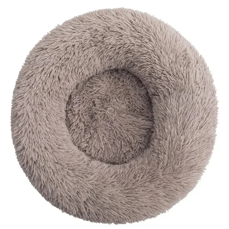CozyNest Pluche Ronde Huisdierenmand – Wasbaar & Antislip