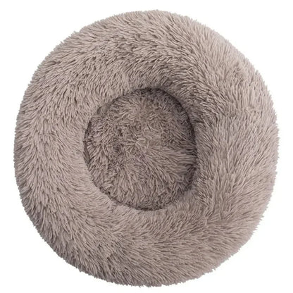CozyNest Pluche Ronde Huisdierenmand – Wasbaar & Antislip