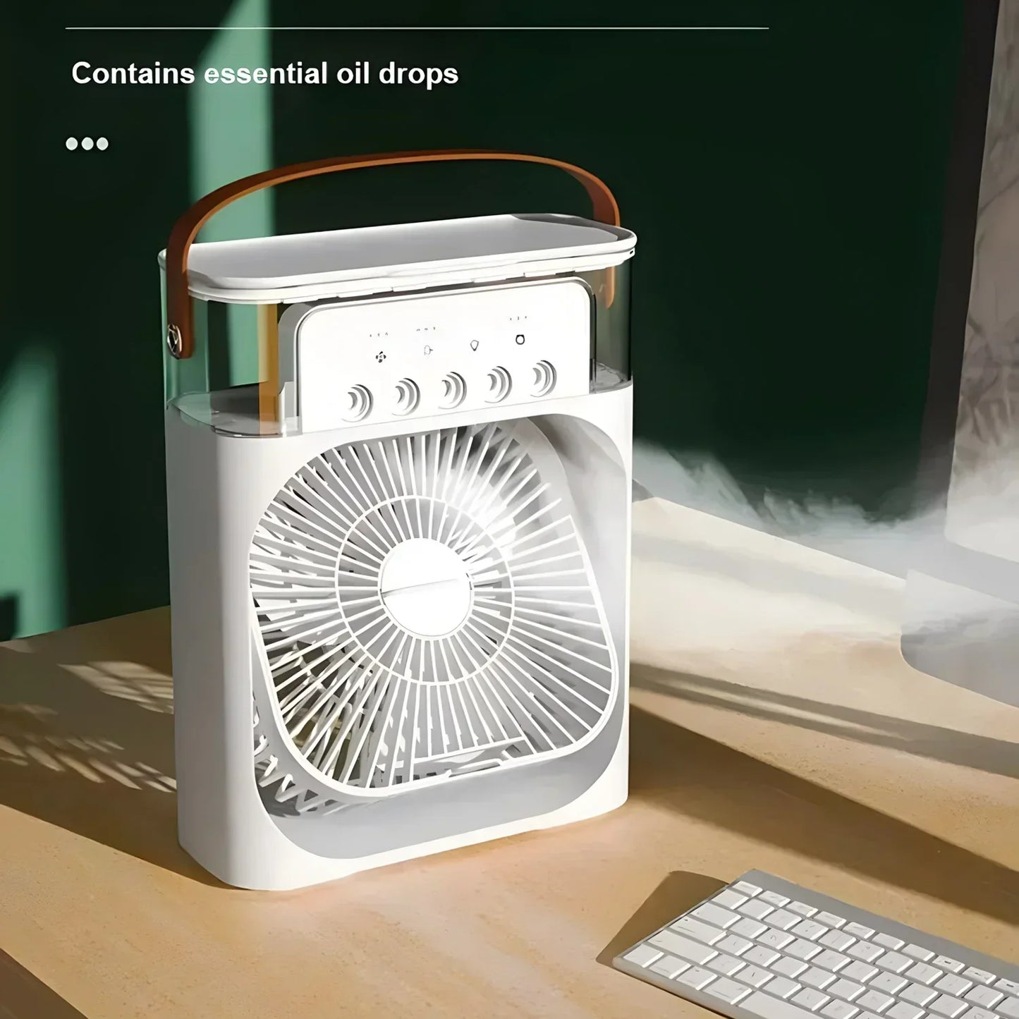 Koelora mobiele aircooler – 3-in-1 ventilator, luchtkoeler en bevochtiger met LED-licht