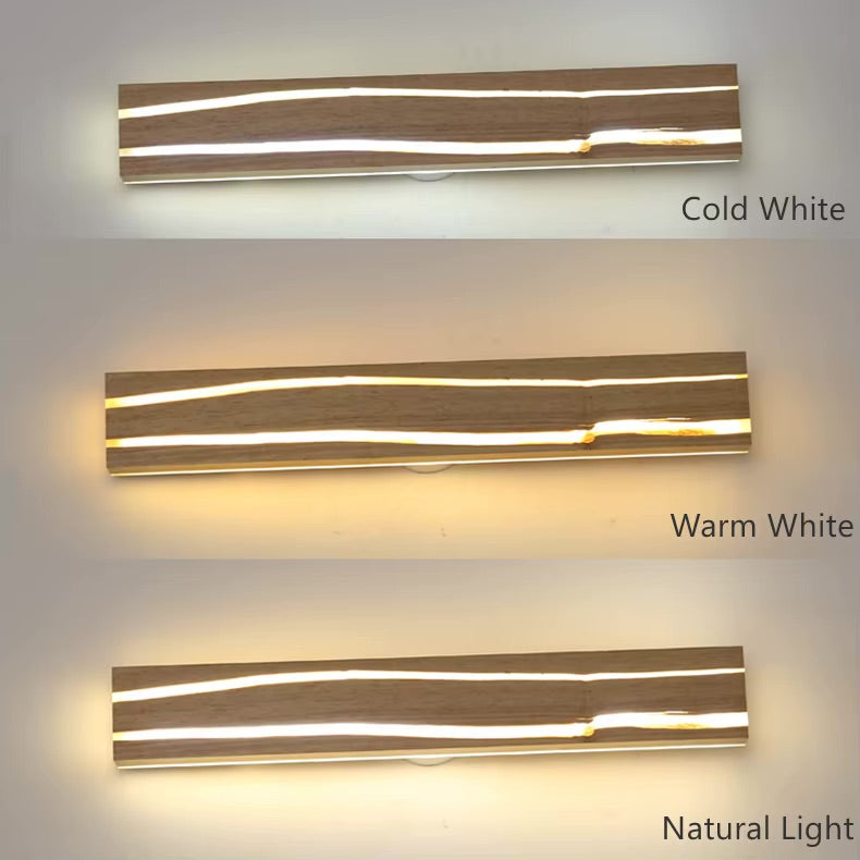 VoordeelPaleis NordicLux Wandlamp Spiegellamp Hout warm licht 50 cm.