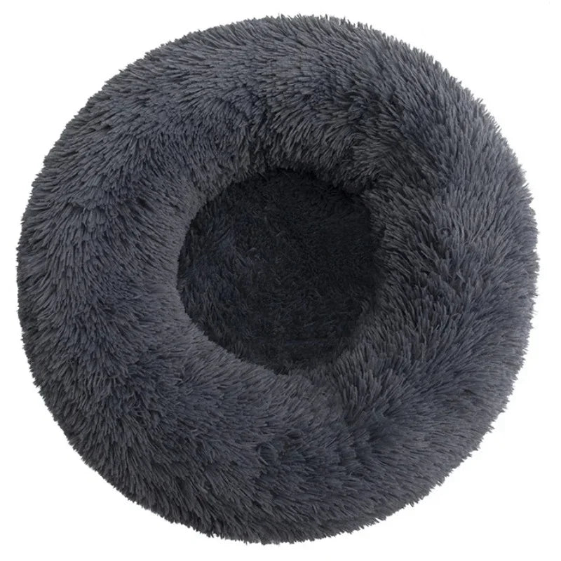 CozyNest Pluche Ronde Huisdierenmand – Wasbaar & Antislip