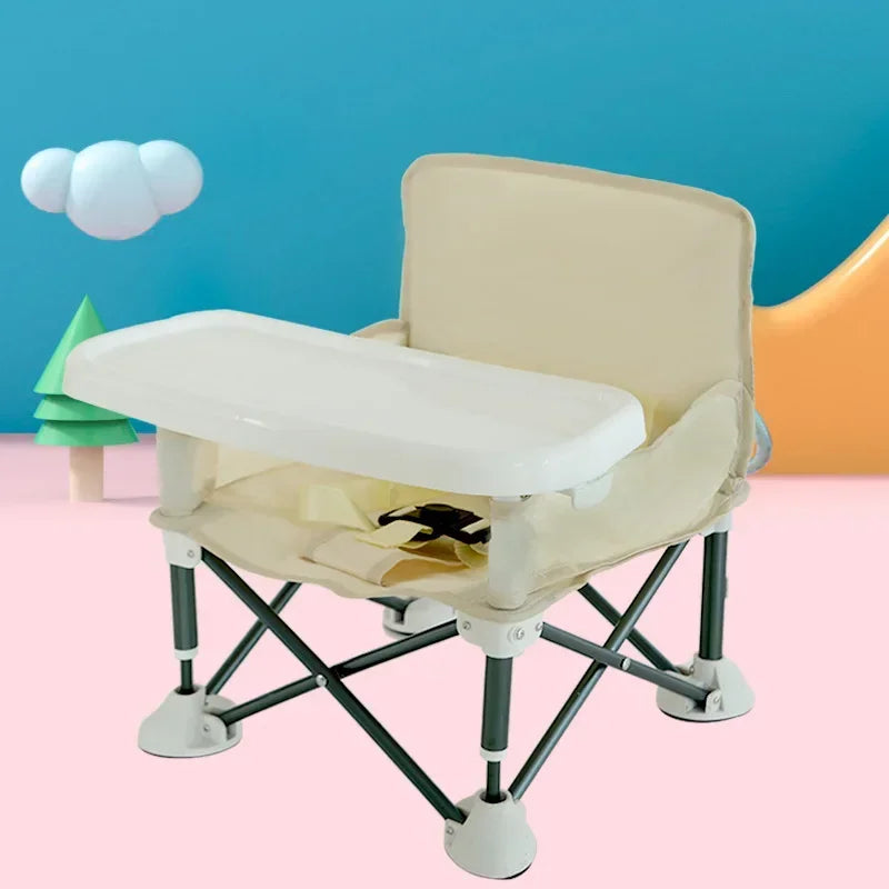 Kinderstoel – Compact Opvouwbaar Ontwerp, Roestvrij Staal en PU
