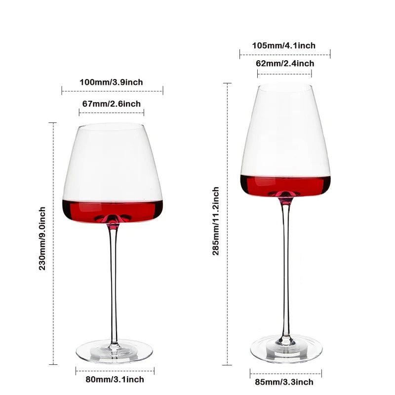 Sets van 2, 4 & 6 Handgemaakte Kristallen Wijn- en Champagneglazen - 4 Maten