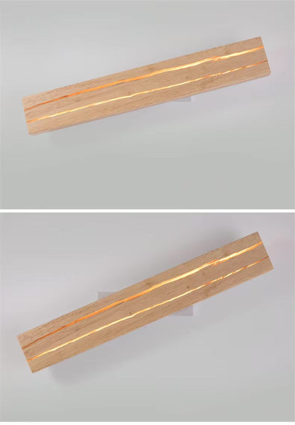 VoordeelPaleis NordicLux Wandlamp Spiegellamp Hout warm licht 50 cm.