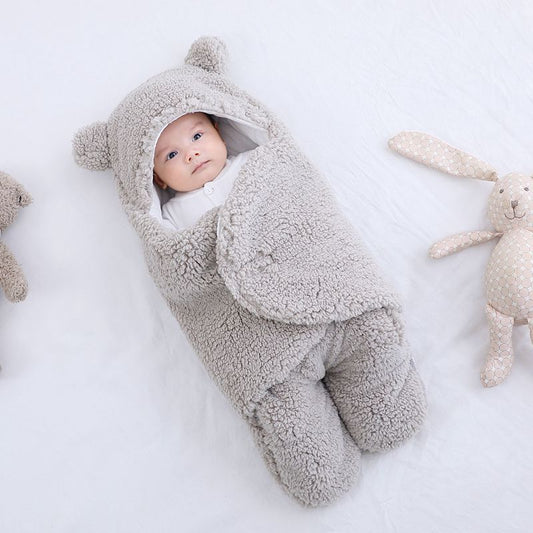 Wikkeldeken – Schattige Berenoortjes, Zacht Katoen – Ideaal voor Baby's Comfort en Warmte