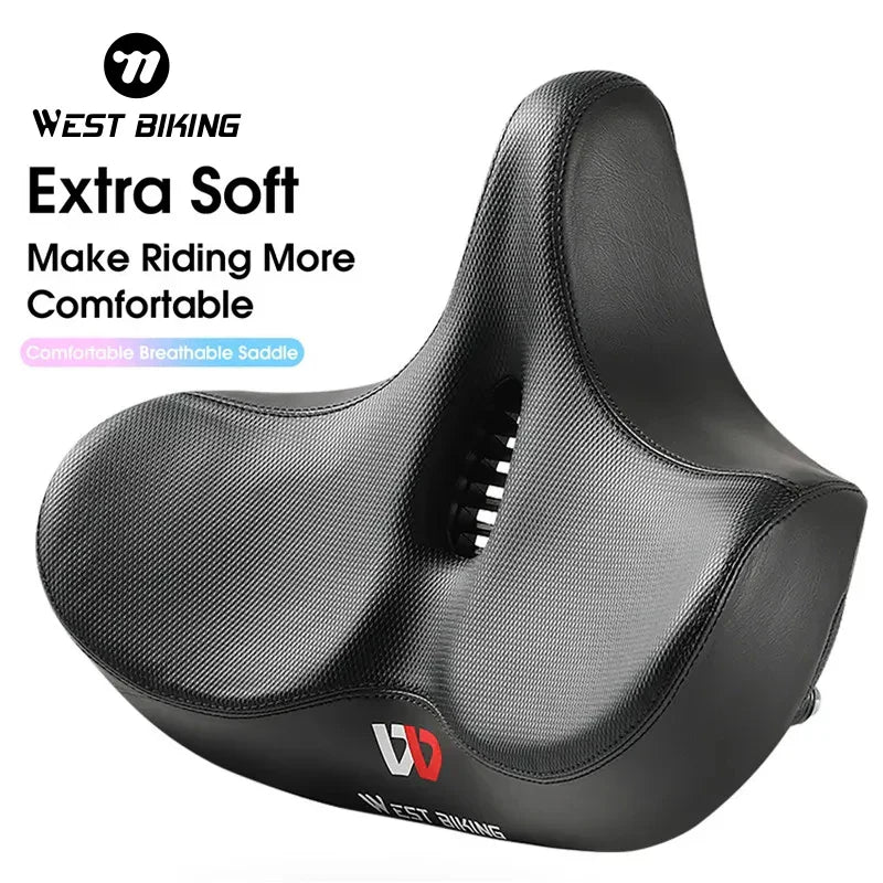 Brede Ergonomische Fietszadel – Comfortabel Zadel met Schokdemping voor Stads- en Mountainbikes