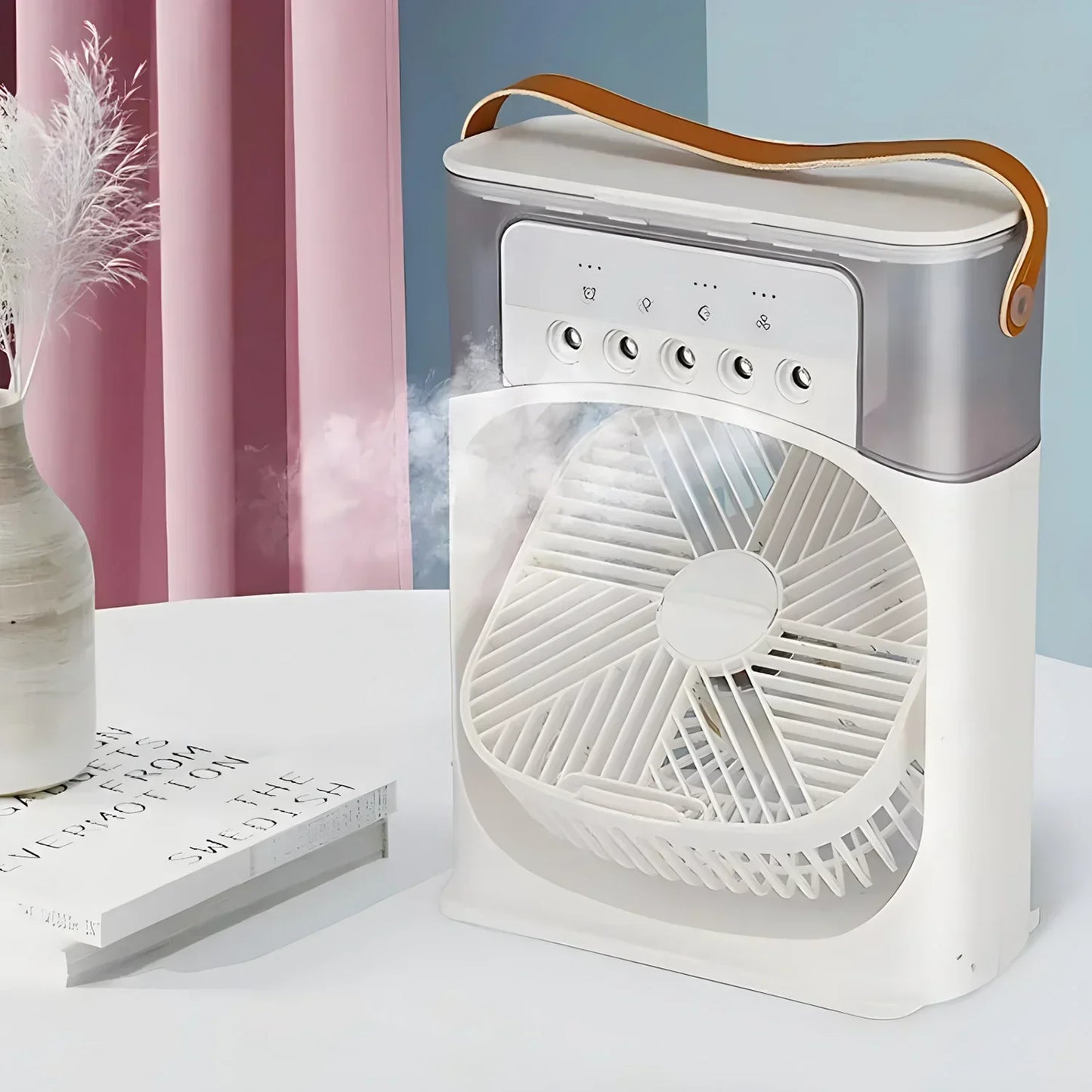 Koelora mobiele aircooler – 3-in-1 ventilator, luchtkoeler en bevochtiger met LED-licht