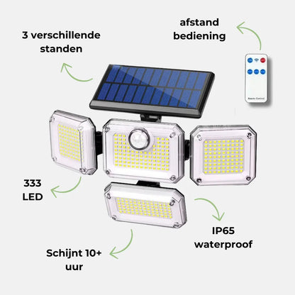 Solar Buitenlamp - bewegingssensor - 333 LED