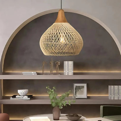 SolsticeGlow - Rieten handgemaakte lamp