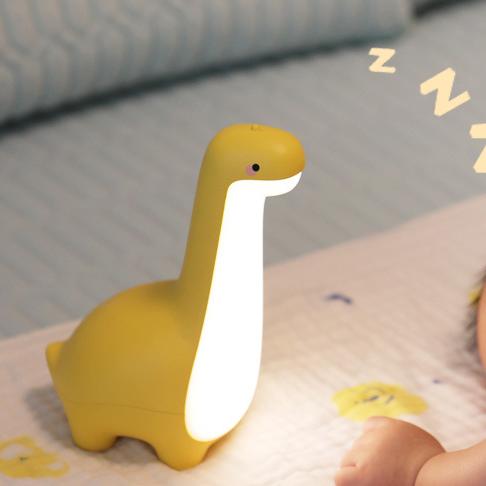 Speels Silicone Langnek Dinosaurus LED Nachtlampje - Perfect Cadeau voor Kinderen en Meisjes