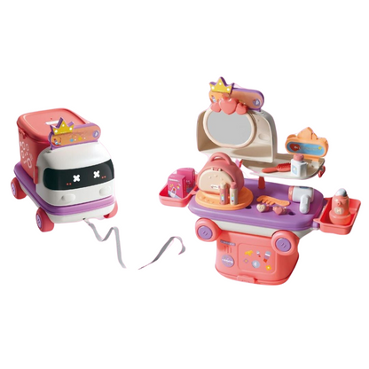 Speeltruck – 3-in-1 Rollenspel met Keuken, Dokterspraktijk en Beauty Salon – Duurzaam en Kindveilig