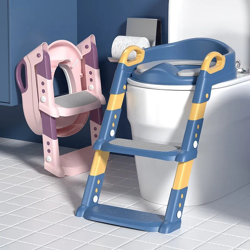 Kindertoiletladder – Verstelbare 2-in-1 ladder met antislip treden – Veilig en opvouwbaar