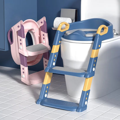 Kindertoiletladder – Verstelbare 2-in-1 ladder met antislip treden – Veilig en opvouwbaar