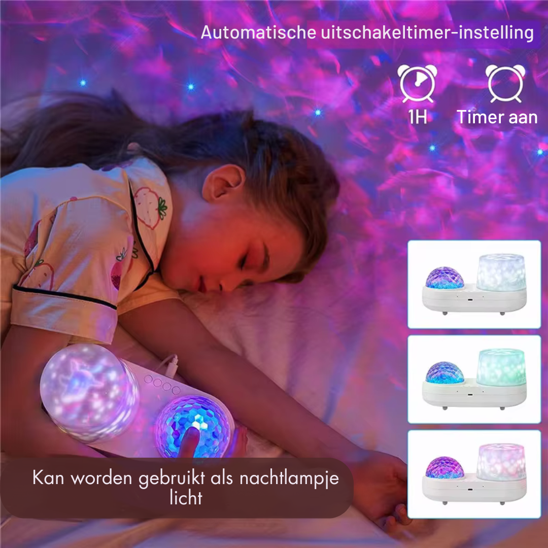 Sterrenhemel Nachtlamp – Multifunctionele LED Projector met Timer en Oceaanlicht – Ideaal voor Slaapkamer en Kinderkamer