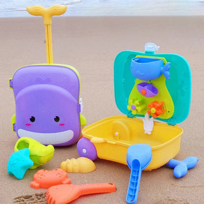 Strandtrolley – Complete Speelset met Wieltjes, Inclusief Scheppen en Zandvormpjes – Duurzaam en Kindveilig