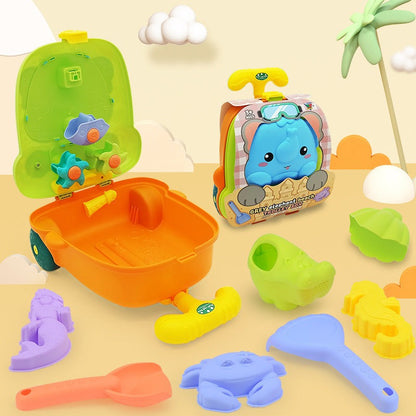 Strandtrolley – Complete Speelset met Wieltjes, Inclusief Scheppen en Zandvormpjes – Duurzaam en Kindveilig