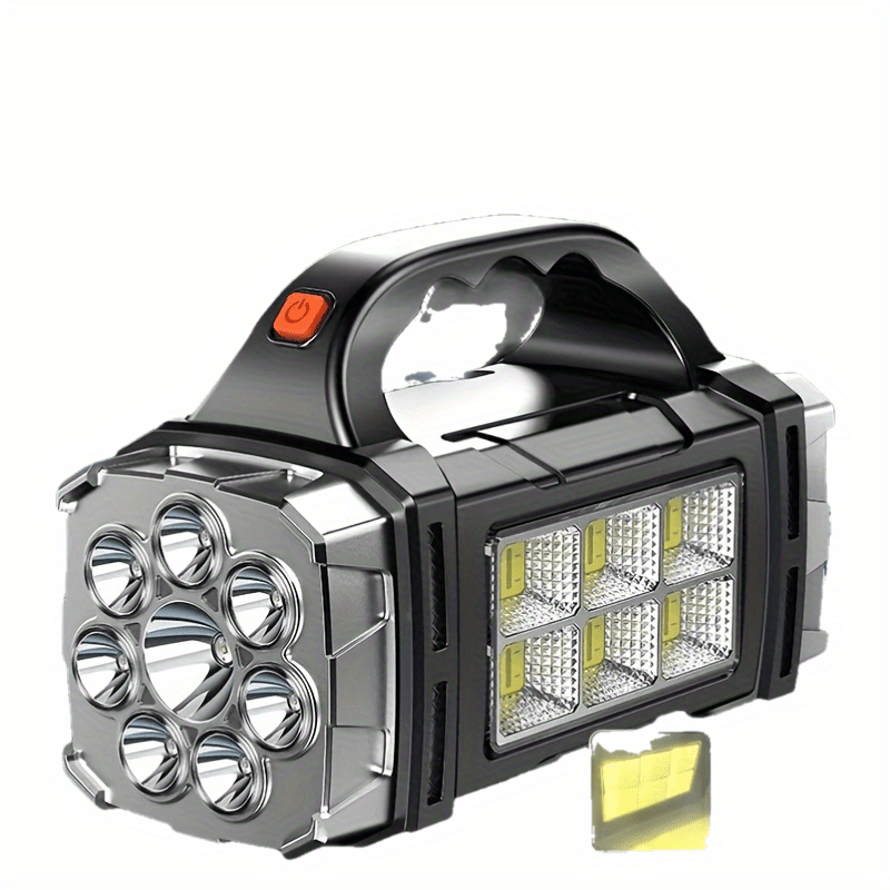 Superheldere LED Zoeklamp – Oplaadbare Powerbank met USB en Zonne-energie voor Outdoor Avonturen