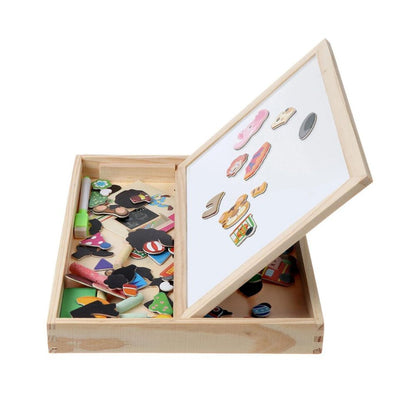 Magnetische Puzzel voor Peuters – Educatief Speelbord van Milieuvriendelijk Hout met Creatieve Magnetische Onderdelen