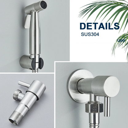 SaniSupreme ProLine Bidet handdouche komplete set RVS mat chroom RVS koud water