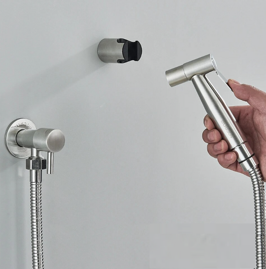 SaniSupreme ProLine Bidet handdouche komplete set RVS mat chroom RVS koud water