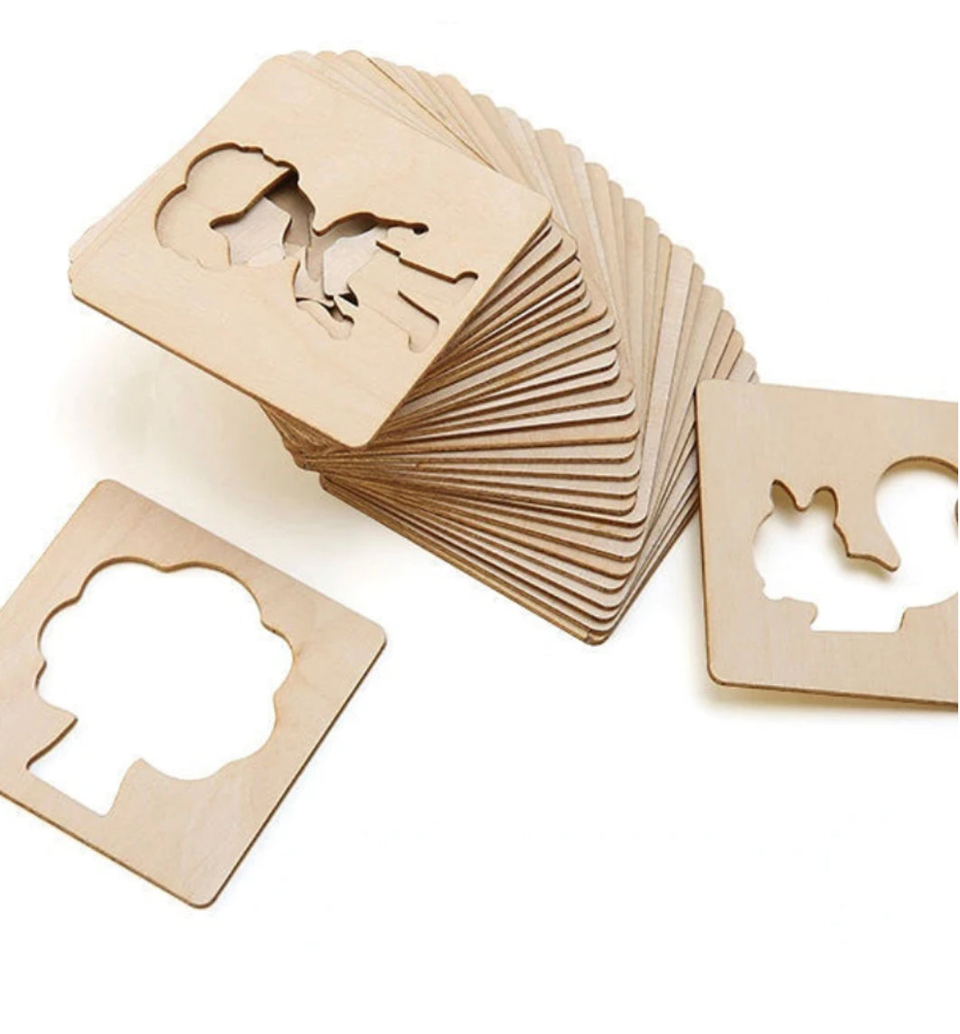 Tekensjablonen – Educatieve Houten Stencils, Set van 20 – Veilig en Duurzaam voor Creatieve Ontwikkeling