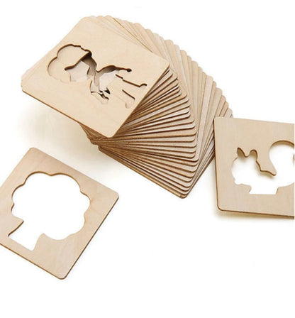 Tekensjablonen – Educatieve Houten Stencils, Set van 20 – Veilig en Duurzaam voor Creatieve Ontwikkeling