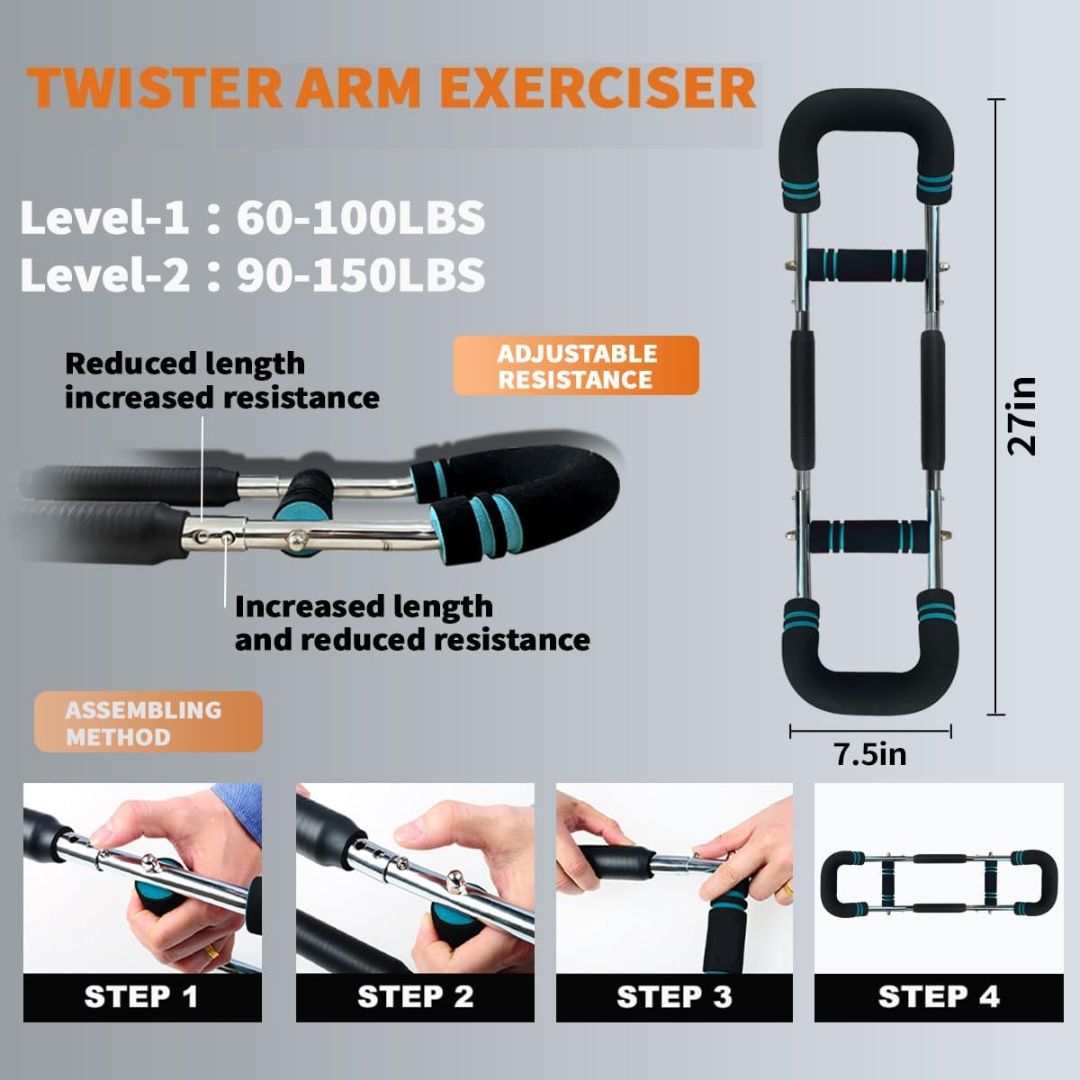 Monde Verstelbare Krachttrainer – Voorarmen, Triceps & Borst – Compact Fitnessapparaat