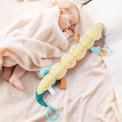 Zintuiglijke rammelaar – Krokodil van zacht pluche, Ideaal voor baby's van 0-3 jaar