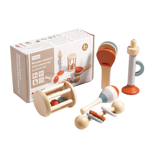 Houten Muziekset – Stimuleert Creativiteit & Motoriek – Voor Baby's vanaf 6 Maanden