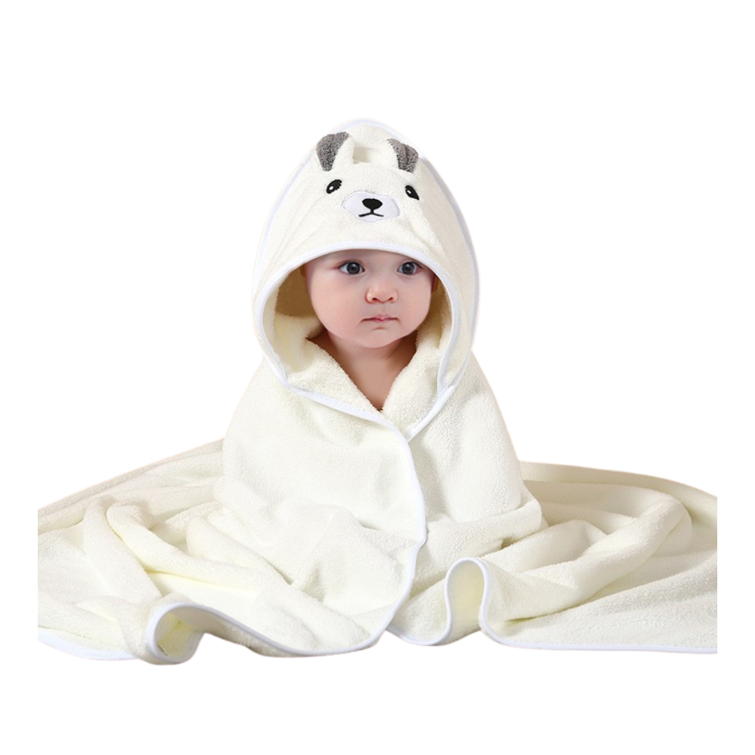 Babyhanddoek – Superzacht katoen, Sneldrogend met dierencapuchon – Geschikt voor pasgeborenen