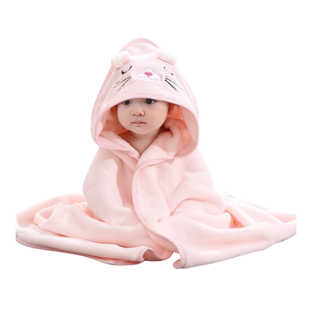 Babyhanddoek – Superzacht katoen, Sneldrogend met dierencapuchon – Geschikt voor pasgeborenen