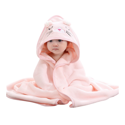 Babyhanddoek – Superzacht katoen, Sneldrogend met dierencapuchon – Geschikt voor pasgeborenen