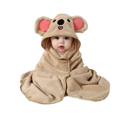 Babyhanddoek – Superzacht katoen, Sneldrogend met dierencapuchon – Geschikt voor pasgeborenen