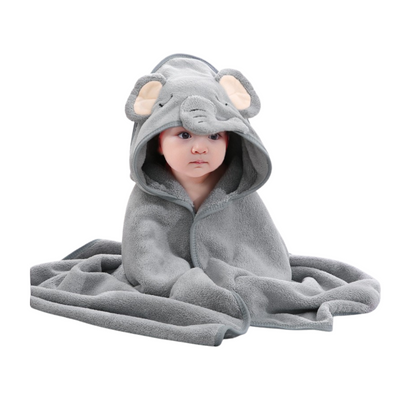 Babyhanddoek – Superzacht katoen, Sneldrogend met dierencapuchon – Geschikt voor pasgeborenen